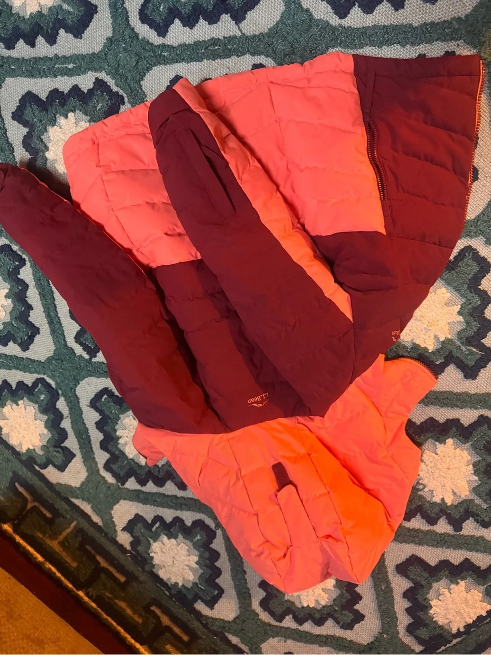 Winter kids bundle LL Bean Summit jacket with LL bean goose down Snow Bibs